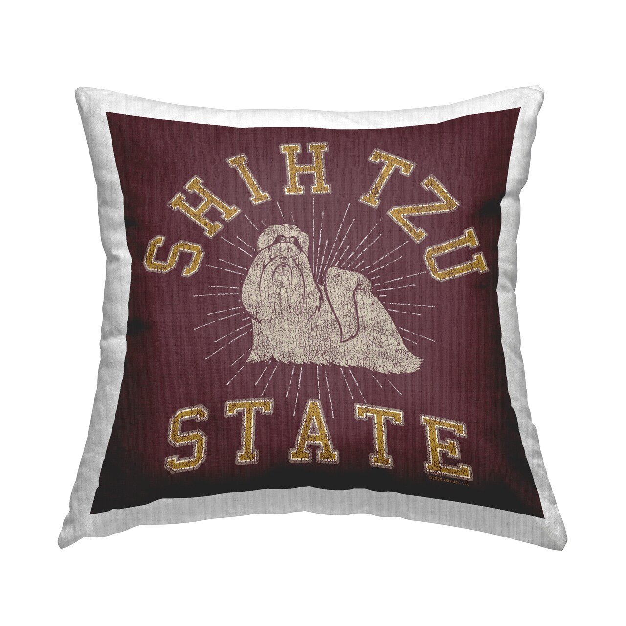 Shih Tzu State Varsity Decorative Printed Throw Pillow Design by Spirit Animals/Life Is High, 18 x 7 x 18